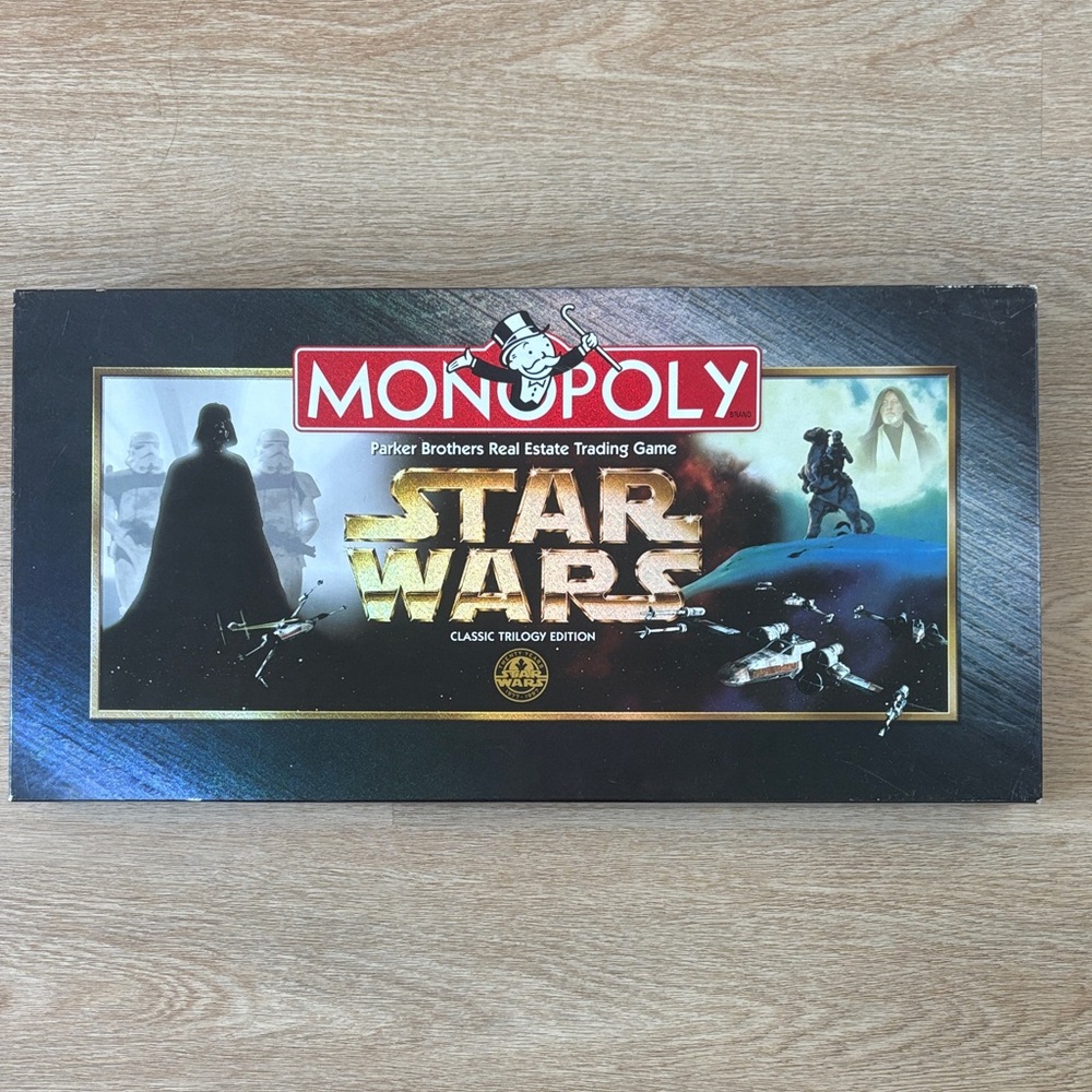 ‘’97 Classic Trilogy Edition Star Wars Monopoly 
9 Pewter Character Tokens Set